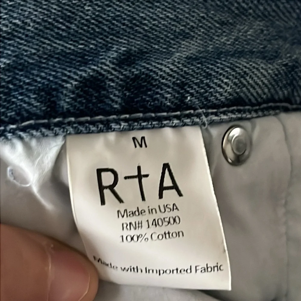 RtA Belted Dexter‎ Jeans Women’s Medium Blue Distressed Straight Leg Denim